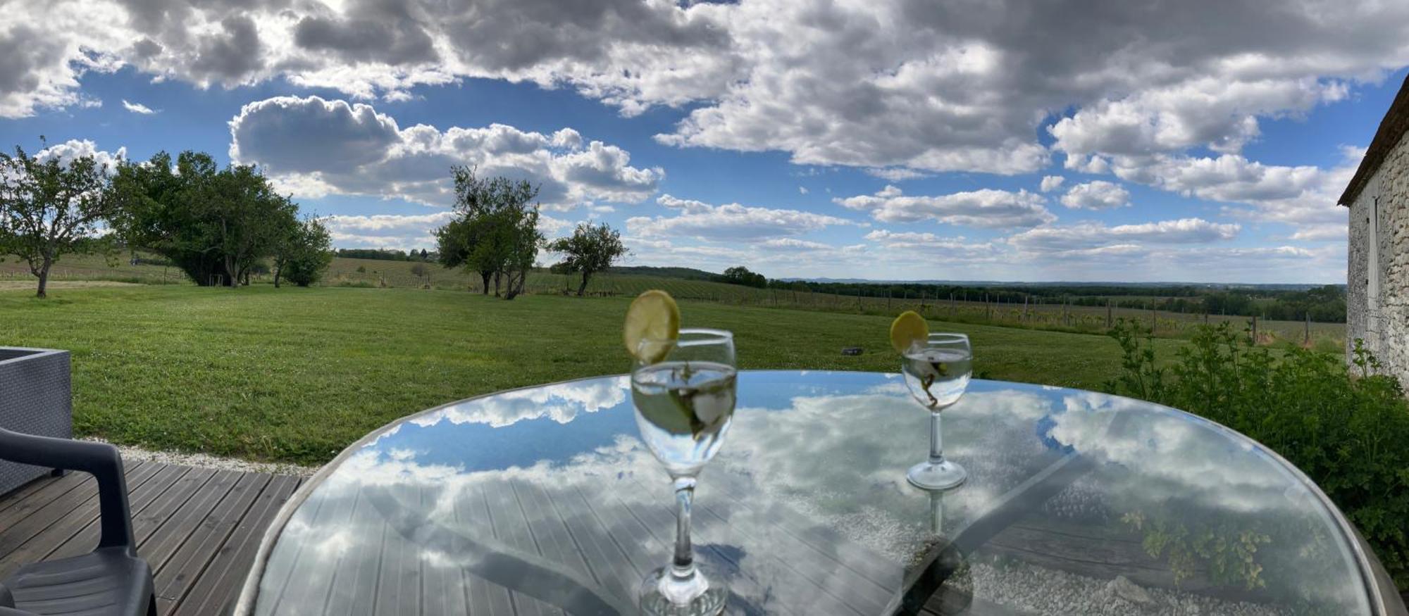 Perigourdine Avec Spa Et Vue Pomport Esterno foto